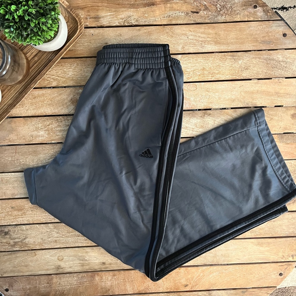 Adidas pants gray black mens large